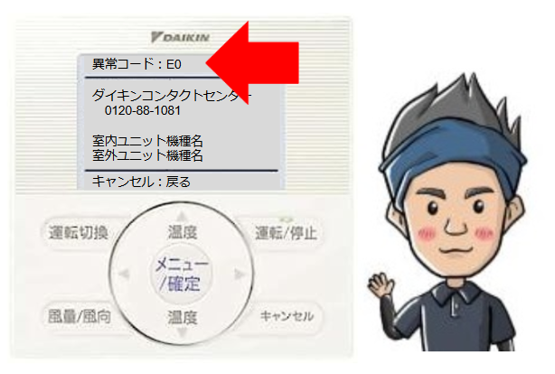 ダイキンエラーコードe0